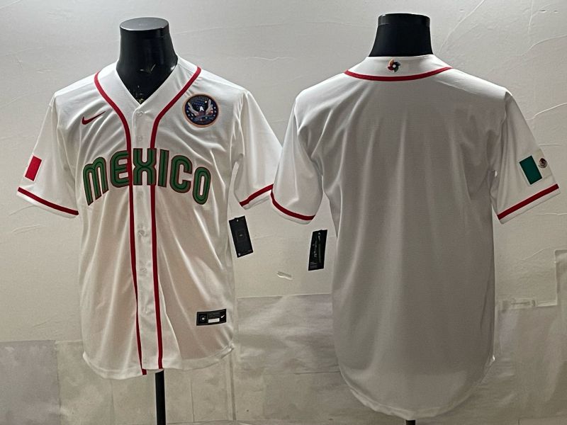 Men 2026 World Cub Mexico Blank White Game Nike MLB Jersey style 002